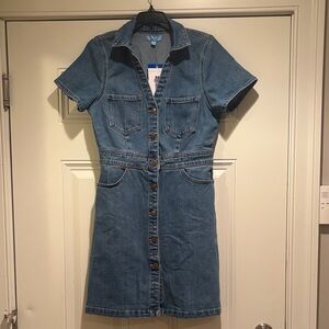 Draper James Size 10 Denim Button-Up Dress